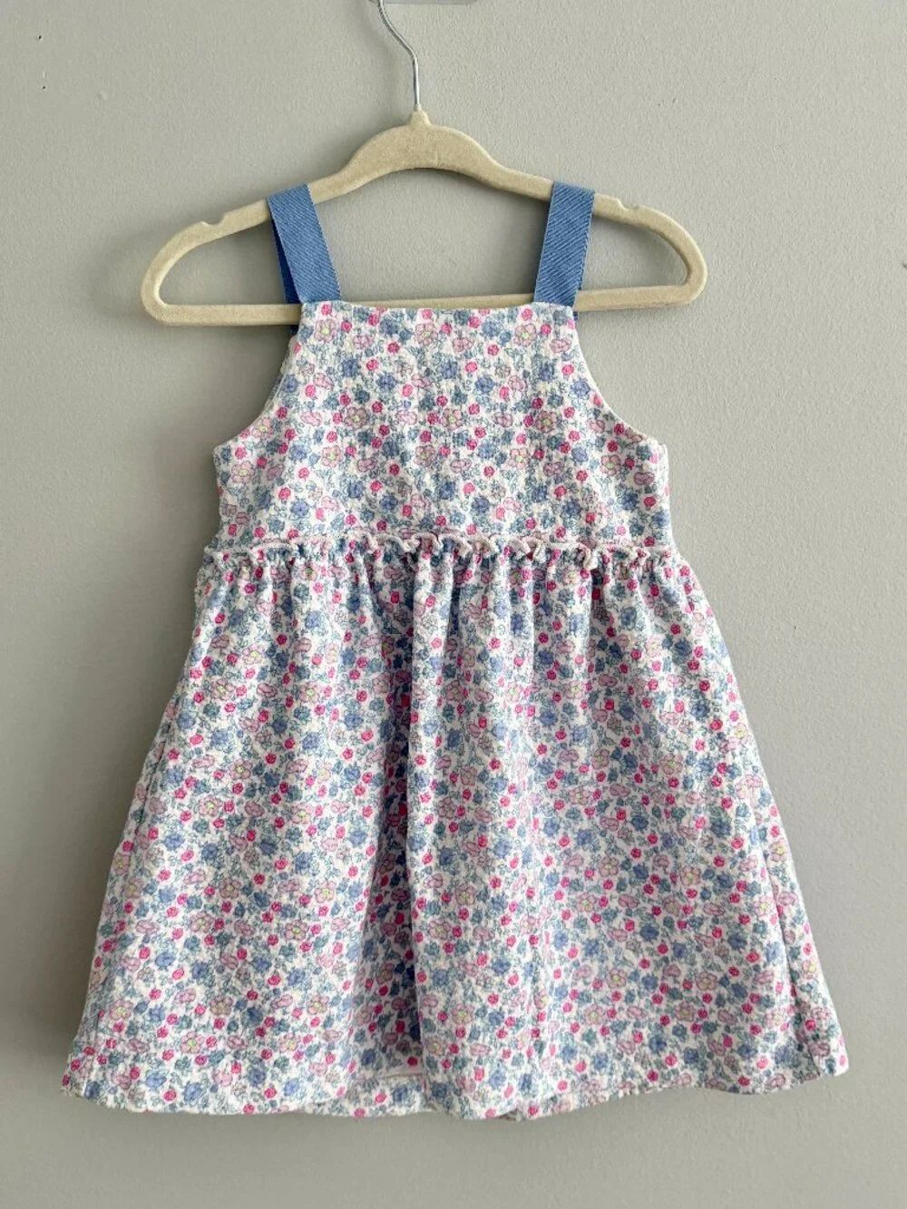 Zara Ditsy Floral Textured Sleeveless Dress EUC 18-24M - Picture 4 of 4